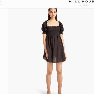 Hill House The Athena Nap Dress In Swiss Black Dot